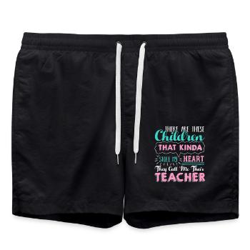 Kindergarten Teacher These Children Stole My Heart - Swim Trunks - black - Front - AI Model Male 185 light (185cm)
