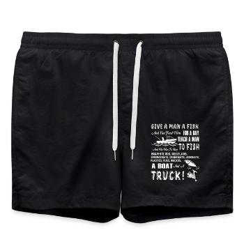Fishing Teach A Man To Fish - Swim Trunks - black - Front - AI Model Male 185 light (185cm)