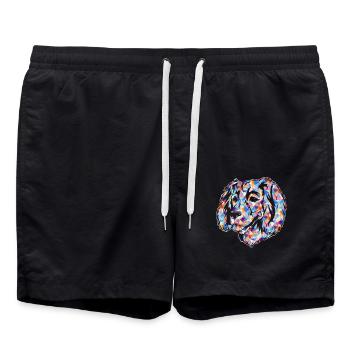 Boykin Spaniel Geometric - Swim Trunks - black - Front - AI Model Male 185 light (185cm)