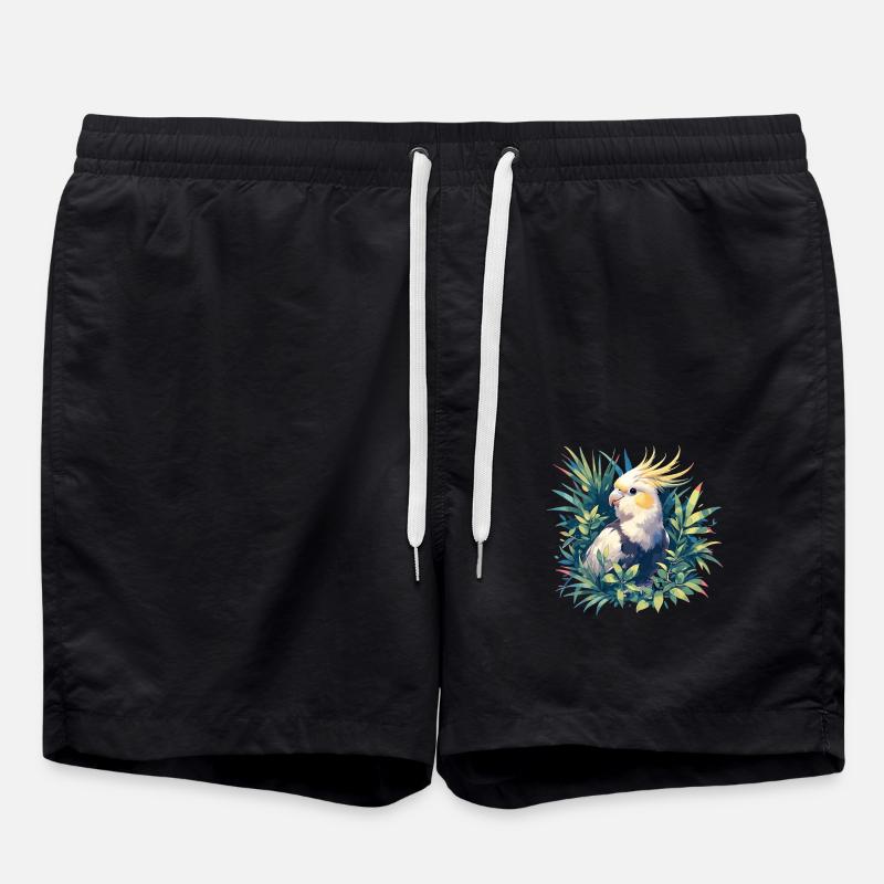 Cockatiel Nymphensittiche Nymphensittich - Short de bain - noir