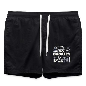 No Brokies 8 - Badeshorts - Schwarz - Vorne - AI Model Male 185 light (185cm)