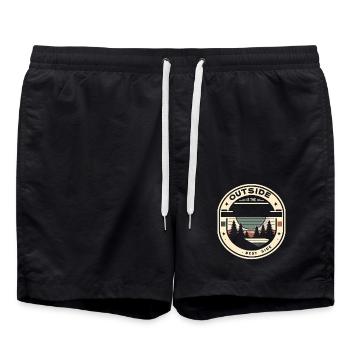 Outside Is The Best Side 7 - Badeshorts - Schwarz - Vorne - AI Model Male 185 light (185cm)