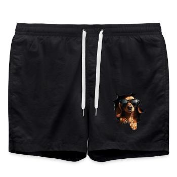 Funny Dog Dog Owner Cute Dog Dachshund - Swim Trunks - black - Front - AI Model Male 185 light (185cm)