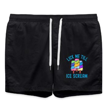, bis ich frostige Sahne schreie - Badeshorts - Schwarz - Vorne - AI Model Male 185 light (185cm)