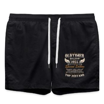 Voiture Vintage Vintage 1955 Cadeau d’anniversaire - Short de bain - noir - Devant - AI Model Male 185 light (185cm)