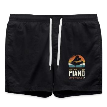 Ohne Klavier Wäre Das Leben B-Moll - Badeshorts - Schwarz - Vorne - AI Model Male 185 light (185cm)