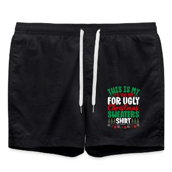 This Is My It's To Hot For Ugly Christmas Sweaters - Swim Trunks - black - Front - AI Model Male 185 light (185cm)