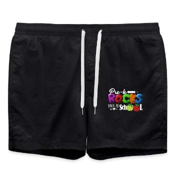 Pre k Teacher Pre K Rocks Back To School - Swim Trunks - black - Front - AI Model Male 185 light (185cm)