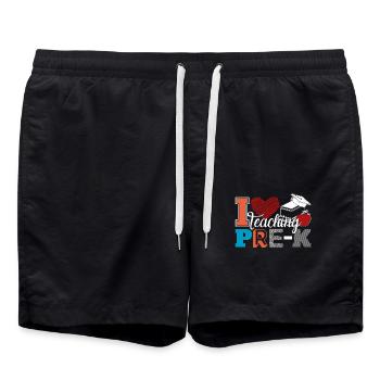 Pre k Teacher I Teaching Pre K - Swim Trunks - black - Front - AI Model Male 185 light (185cm)
