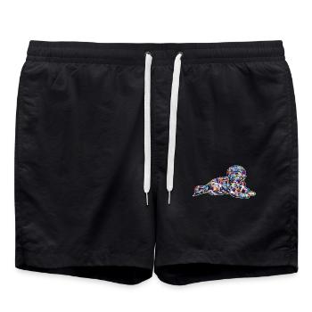 Lhasa Apso Geometric - Swim Trunks - black - Front - AI Model Male 185 light (185cm)