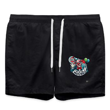 Der fiese und miese Clown ist im Haus - Badeshorts - Schwarz - Vorne - AI Model Male 185 light (185cm)