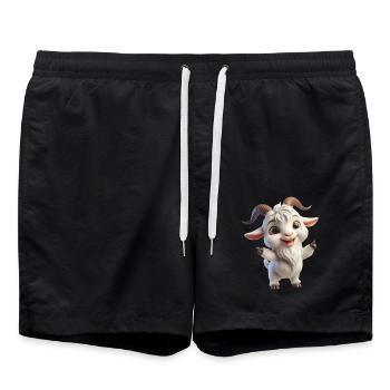 Goat 1 - Swim Trunks - black - Front - AI Model Male 185 light (185cm)