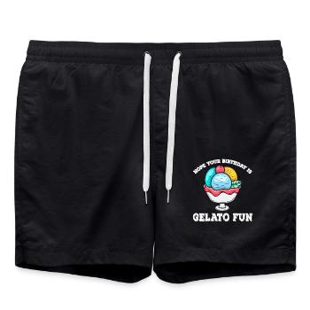 Sundae Favorite Day Of Week Gelato Cream - Swim Trunks - black - Front - AI Model Male 185 light (185cm)