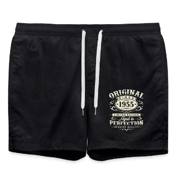 Original 1955 Vintage Retro Birthday Gift - Swim Trunks - black - Front - AI Model Male 185 light (185cm)