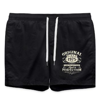 Original 1975 Vintage Retro Birthday Gift - Swim Trunks - black - Front - AI Model Male 185 light (185cm)