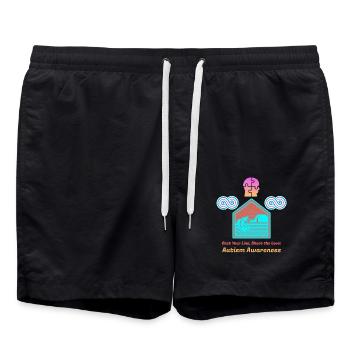 Werfen Sie Ihre Linie aus Teilen Sie die Liebe Autismus-Bewusstsein - Badeshorts - Schwarz - Vorne - AI Model Male 185 light (185cm)