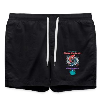 Werfen Sie Ihre Linie aus Teilen Sie die Liebe Autismus-Bewusstsein - Badeshorts - Schwarz - Vorne - AI Model Male 185 light (185cm)