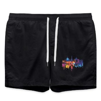 Biała Podlaska - Badeshorts - Schwarz - Vorne - AI Model Male 185 light (185cm)