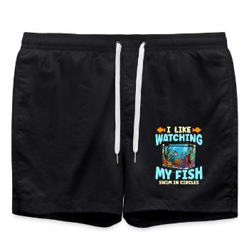 Aquarium Enthusiast I Like Watching My Aquascape - Swim Trunks - black - Front - AI Model Male 185 light (185cm)