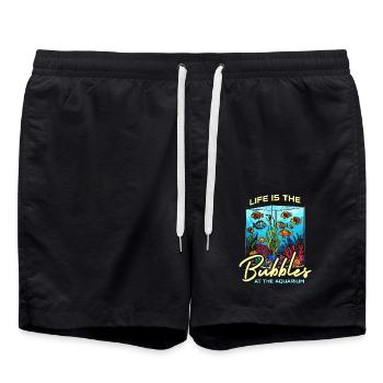 Aquarium Enthusiast Life Is The Bubbles Fishkeeper - Swim Trunks - black - Front - AI Model Male 185 light (185cm)