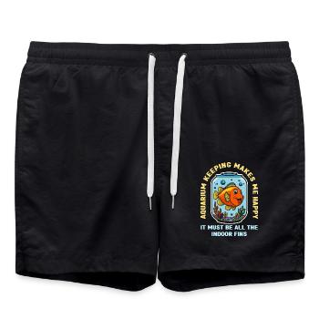 Aquarium Keeping Makes Me Happy Aquascape Lover - Swim Trunks - black - Front - AI Model Male 185 light (185cm)
