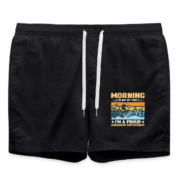 Aquarium Enthusiast Morning Is Not My Fishkeeping - Swim Trunks - black - Front - AI Model Male 185 light (185cm)