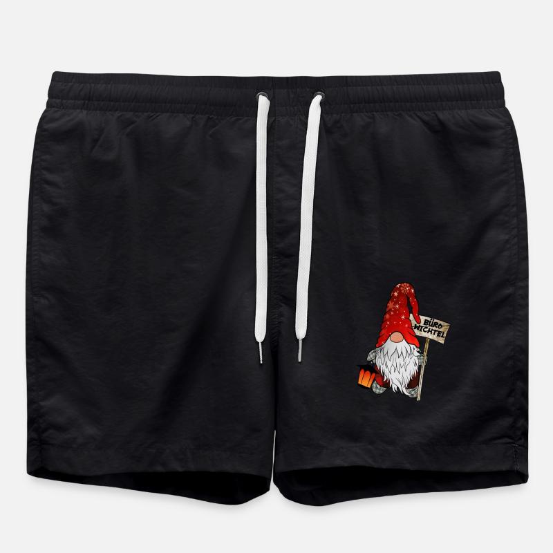 Office Gnome Christmas Gnome - Swim Trunks - black
