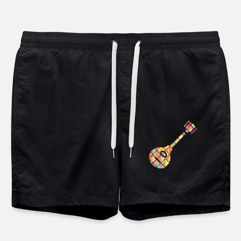 Mandolin Geometric - Swim Trunks - black