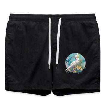 Cockatoo Cockatoos Cockatoo - Swim Trunks - black - Front - AI Model Male 185 light (185cm)