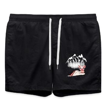 Piste de ski Porcelet Semer Sports d’hiver Skieurs Suisse - Short de bain - noir - Devant - AI Model Male 185 light (185cm)