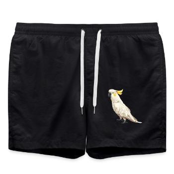 Cockatoo Kakadus Kakadu - Badeshorts - Schwarz - Vorne - AI Model Male 185 light (185cm)
