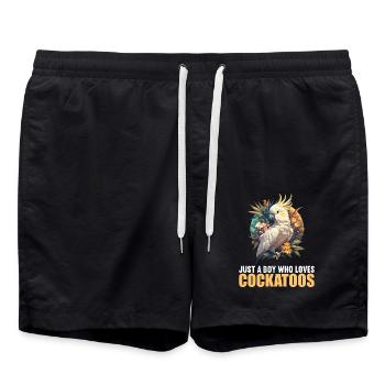 Cockatoo Cockatoos Cockatoo - Swim Trunks - black - Front - AI Model Male 185 light (185cm)