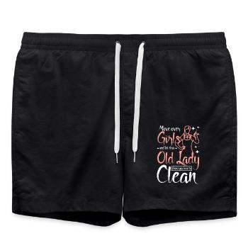 Let this old lady show you how to clean - Swim Trunks - black - Front - AI Model Male 185 light (185cm)