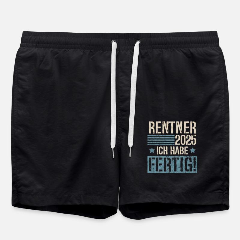 Rentner 2025 - Badeshorts - Schwarz
