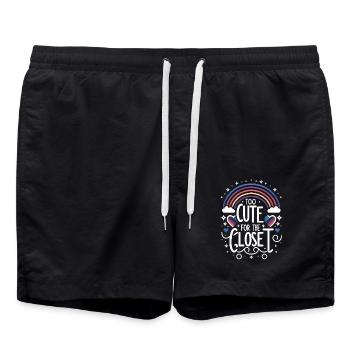 Too Cute For The Closet 9 - Badeshorts - Schwarz - Vorne - AI Model Male 185 light (185cm)