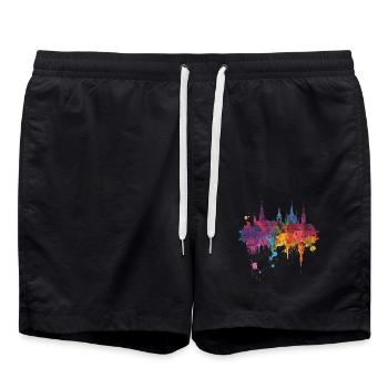 Gorzów Wielkopolski - Badeshorts - Schwarz - Vorne - AI Model Male 185 light (185cm)