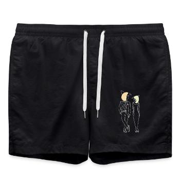 Tiergesichter Paar Animal Faces Couple - Swim Trunks - black - Front - AI Model Male 185 light (185cm)