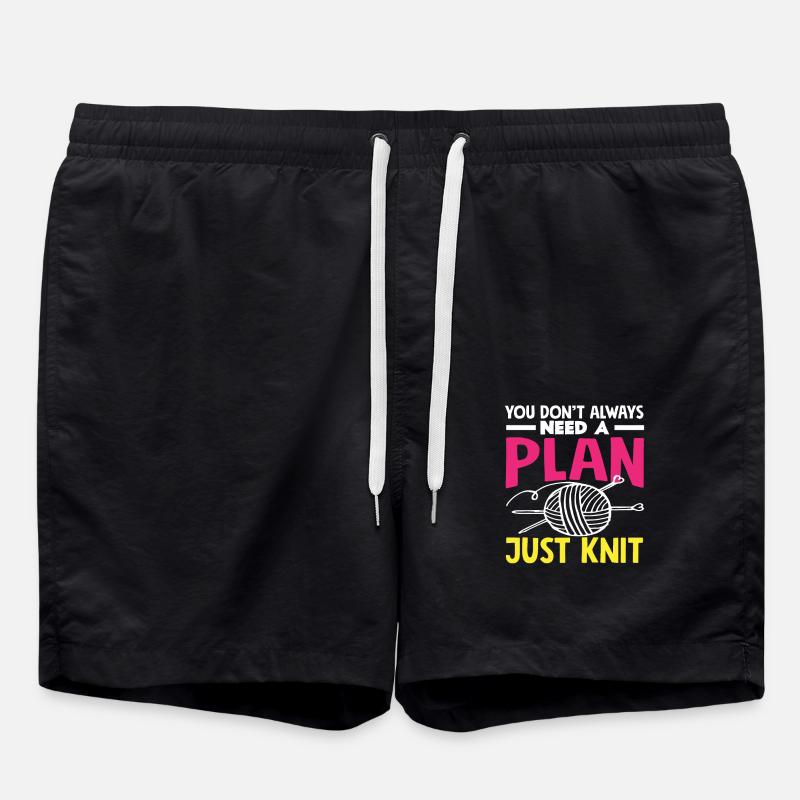 Knitting No Plan Just Knitting - Swim Trunks - black