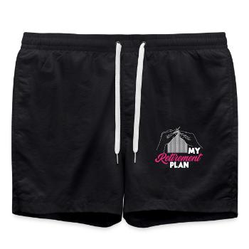 Tricoter mon plan de retraite - Short de bain - noir - Devant - AI Model Male 185 light (185cm)