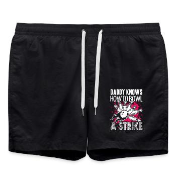 Bowling Daddy Knows Bowl A Strike - Swim Trunks - black - Front - AI Model Male 185 light (185cm)