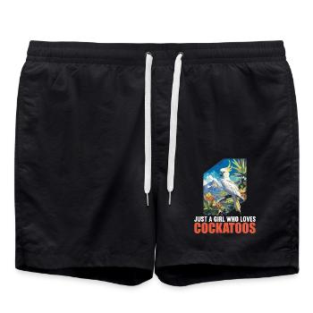 Cockatoo Cockatoos Cockatoo - Swim Trunks - black - Front - AI Model Male 185 light (185cm)