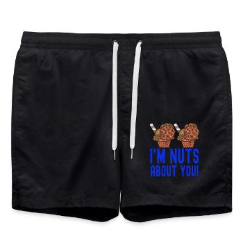 I'm Nuts About You Eisbecher Gelato Creme - Badeshorts - Schwarz - Vorne - AI Model Male 185 light (185cm)