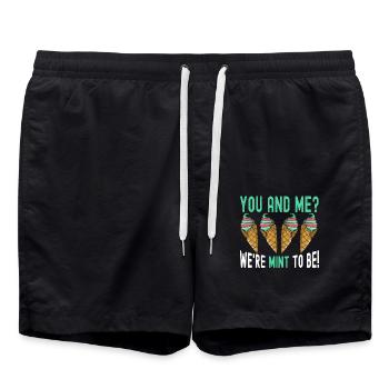 We're Mint To Be Sundae Gelato Cream - Badeshorts - Schwarz - Vorne - AI Model Male 185 light (185cm)