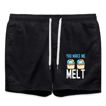 You Make Me Melt Sundae Gelato Cream - Swim Trunks - black - Front - AI Model Male 185 light (185cm)