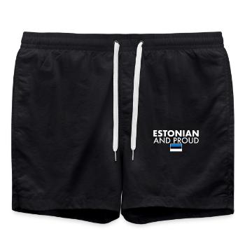 L’Estonie et la fière Estonie - Short de bain - noir - Devant - AI Model Male 185 light (185cm)