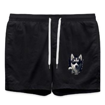 Drôle de chiens Propriétaire de chien Chien mignon Husky - Short de bain - noir - Devant - AI Model Male 185 light (185cm)