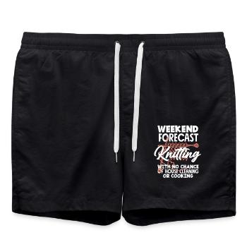 Prévisions du week-end Tricoter sans ménage - Short de bain - noir - Devant - AI Model Male 185 light (185cm)