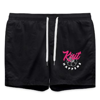 Le tricot est fait pour les amateurs de tricot - Short de bain - noir - Devant - AI Model Male 185 light (185cm)