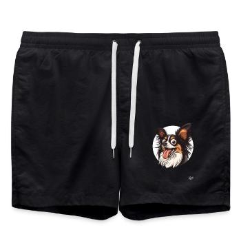 Süßer und Lustiger Kleiner Papillon - Badeshorts - Schwarz - Vorne - AI Model Male 185 light (185cm)