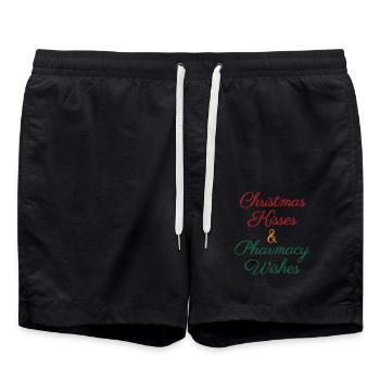 Pharmacie Noël Noël Vœux Noël Bisous - Short de bain - noir - Devant - AI Model Male 185 light (185cm)